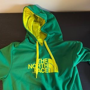 Green and yellow North face hoodie (medium)